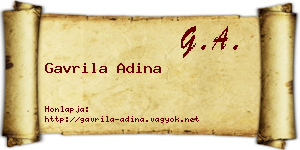 Gavrila Adina névjegykártya